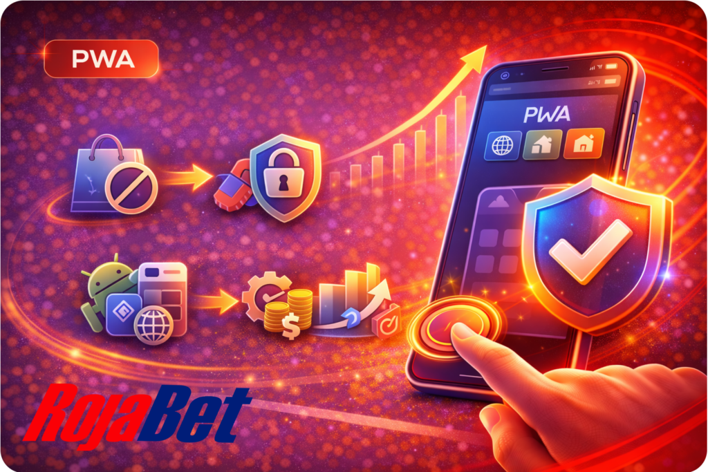 Razones comerciales y técnicas para usar versión web/PWA en Rojabet: restricciones de tiendas de apps, mayor seguridad, menor costo de mantenimiento y actualizaciones automáticas sin instalación nativa