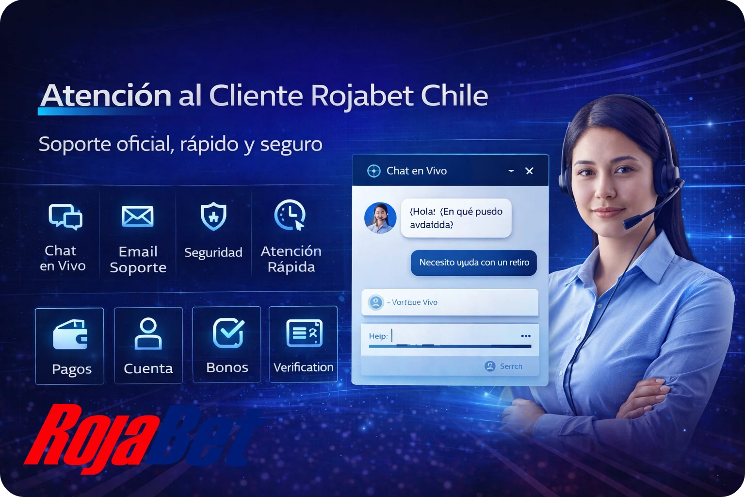 Atención al cliente Rojabet Chile con soporte en vivo, chat online y asistencia segura para cuentas, depósitos, retiros y promociones.