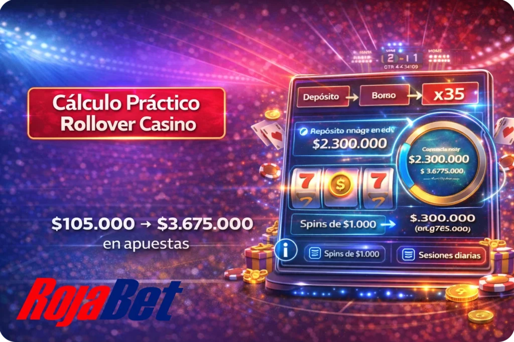 Cálculo práctico del rollover de casino en Rojabet Chile con ejemplos de apuestas
