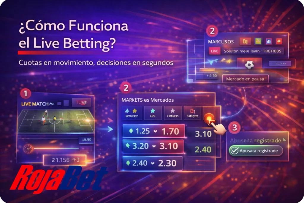 Apuestas en vivo en Rojabet Chile con cuotas que cambian en tiempo real durante el partido