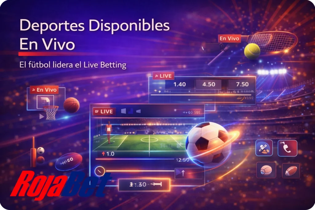 Principales deportes disponibles para apuestas en vivo en Rojabet Chile