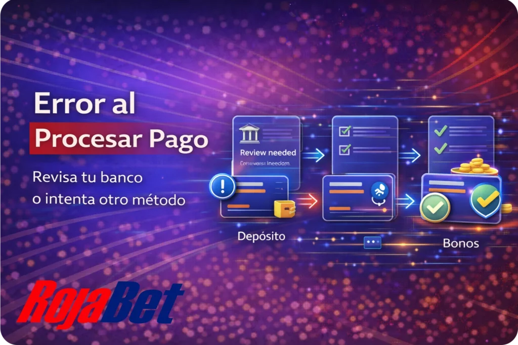 Error al procesar pago en Rojabet Chile por motivos bancarios