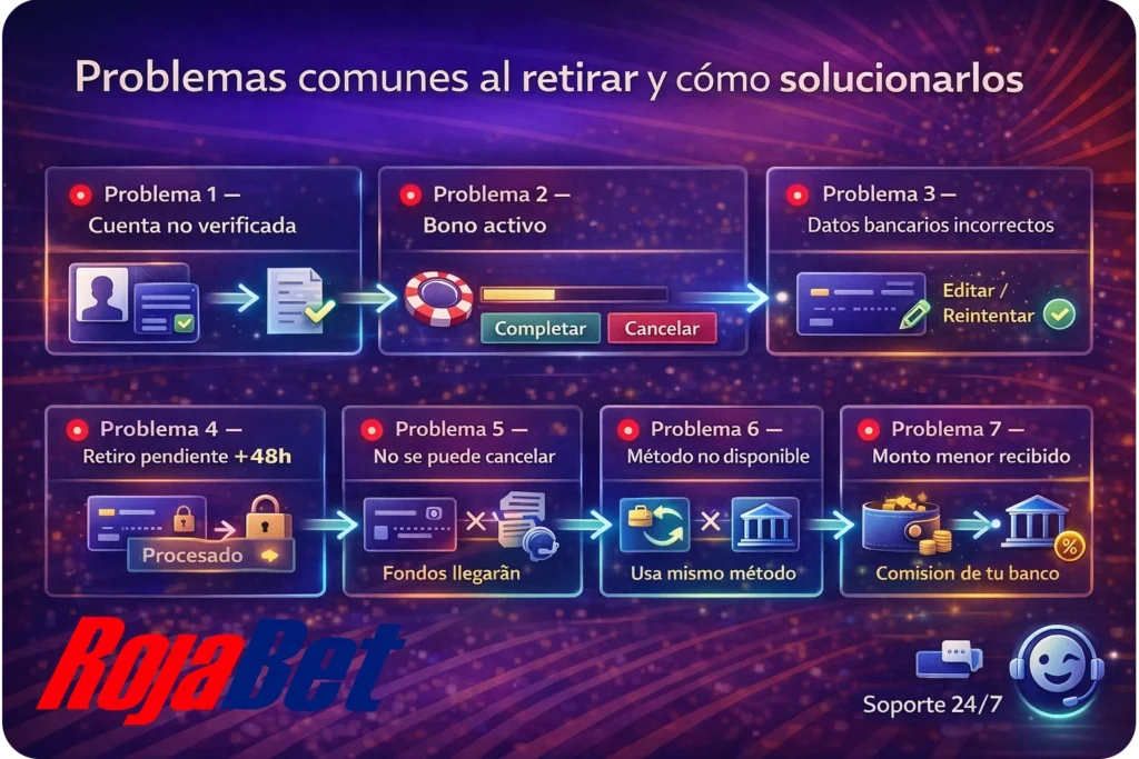 Problemas comunes al retirar en Rojabet Chile y soluciones paso a paso