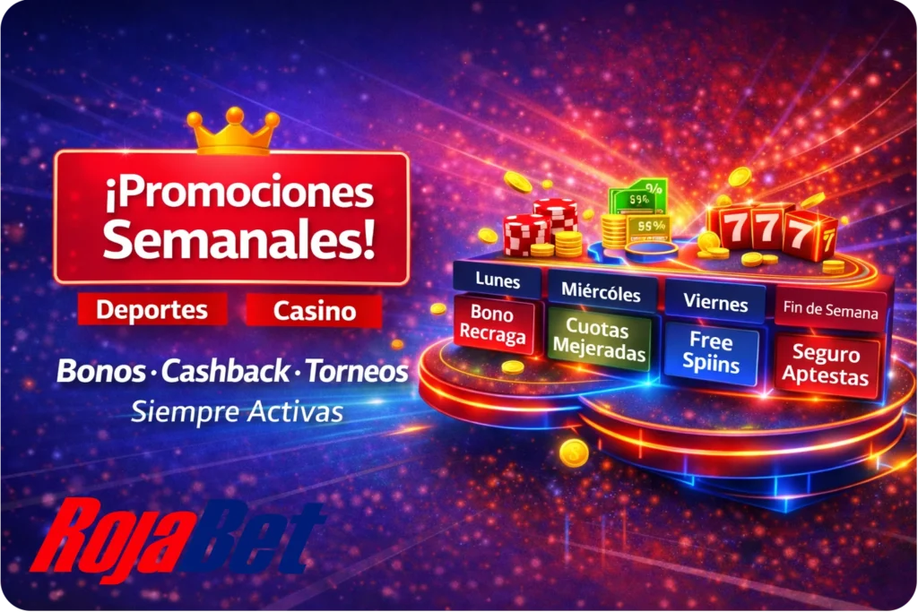 Promociones semanales en Rojabet Chile con bonos, Free Spins y beneficios recurrentes