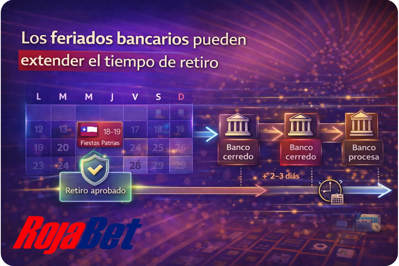 Impacto de feriados bancarios y Fiestas Patrias en los tiempos de retiro en Rojabet Chile