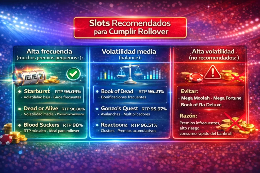 Slots recomendados para cumplir el rollover de casino en Rojabet Chile