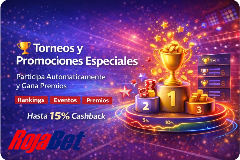 Torneos y promociones especiales en Rojabet Chile con participación automática y premios