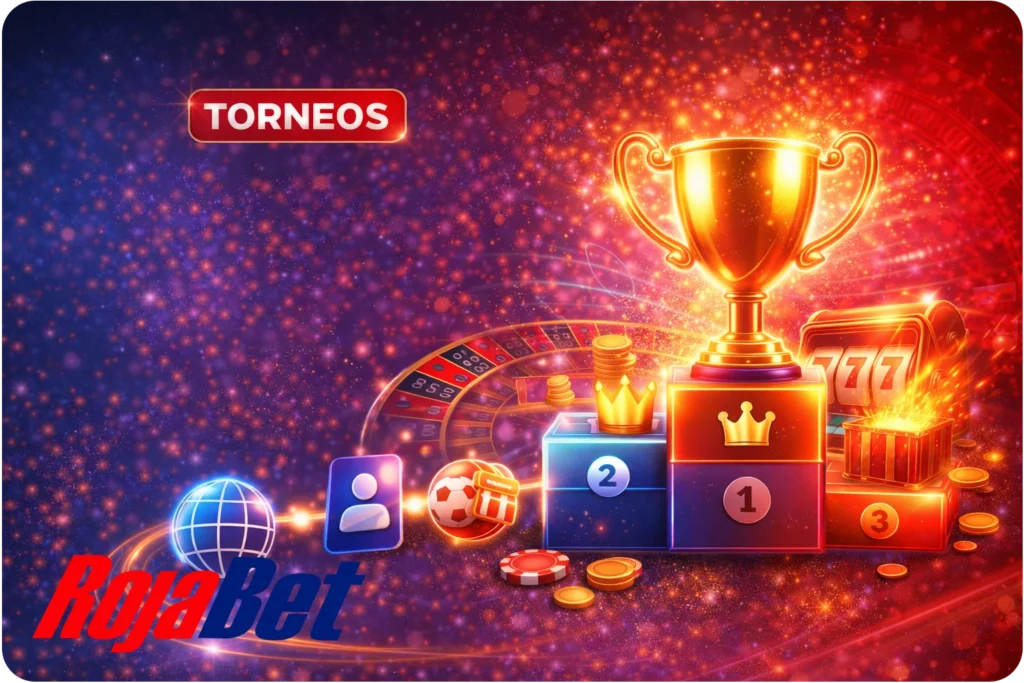 Torneos de casino en Rojabet donde compites por premios en efectivo en tragamonedas y juegos en vivo, con una experiencia dinámica y emocionante.