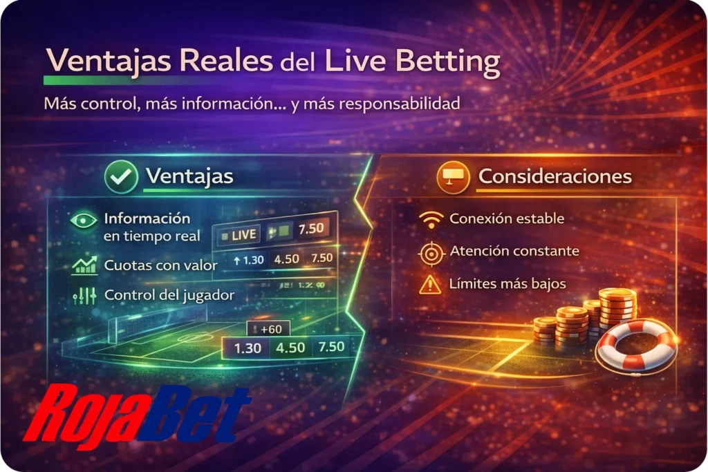 Ventajas y limitaciones reales de las apuestas en vivo en Rojabet Chile