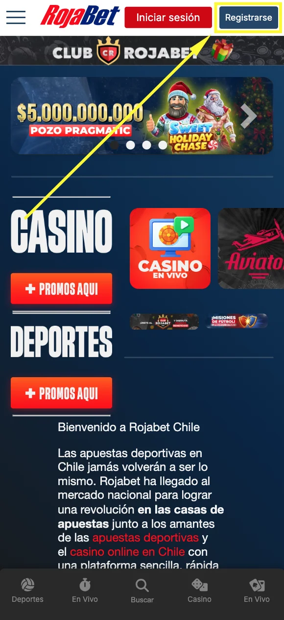 Paso 1 de 5: Inicia tu registro.